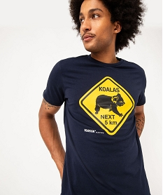 tee-shirt manches courtes imprime homme - roadsign bleuJ456901_2