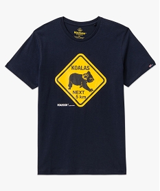 tee-shirt manches courtes imprime homme - roadsign bleuJ456901_4