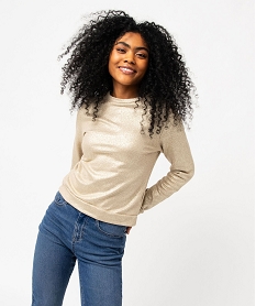 sweat paillete femme jauneJ475501_2