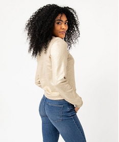 sweat paillete femme jauneJ475501_3