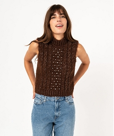 TEE-SHIRT VERT PULL MARRON