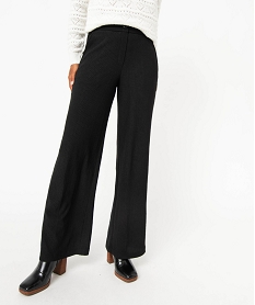 GEMO Pantalon large en maille texturée femme Noir