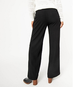 pantalon large en maille texturee femme noirJ481601_3