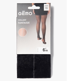 GEMO Collant fantaisie en voile transparent avec rayure arrière pailletée femme noir standard