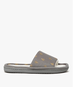 GEMO Chaussons femme mules en jersey imprimé avec semelle épaisse gris standard