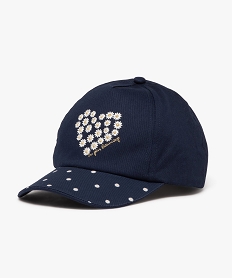 casquette a motifs paquerettes fille bleuJ485901_1