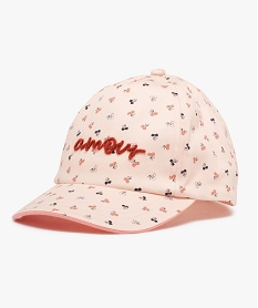 GEMO Casquette à motifs cerises avec message fille Rose