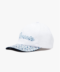 casquette a fleurs et inscription reveuse fille bleuJ486201_1