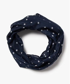foulard forme snood a motifs fleuris fille bleu foulards echarpes et gantsJ486401_1