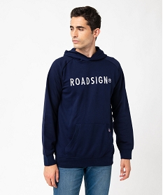 sweat a capuche en molleton avec broderie homme - roadsign bleuJ486601_1