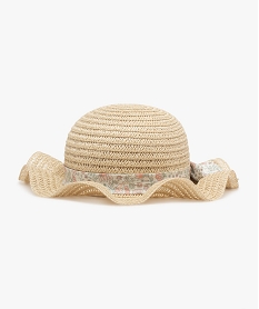 GEMO Chapeau de paille avec foulard fleuri bébé fille Beige