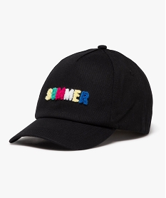 casquette avec inscription brodee multicolore fille noir standardJ488901_1