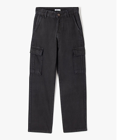 GEMO Pantalon cargo en toile de coton fille noir standard