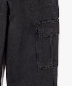 pantalon cargo en toile de coton fille noirJ490801_2