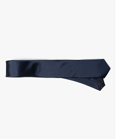 GEMO Cravate fine en satin uni homme Bleu