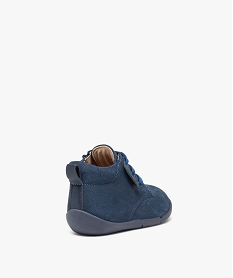 chaussures premiers pas bebe garcon en cuir uni style denim - kickers bleuJ493601_4