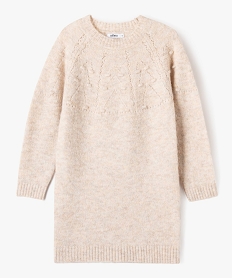 GEMO Robe pull avec détails fantaisie sur le buste fille Beige