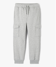 pantalon de jogging molletonne avec poches a rabat garcon gris pantalonsJ495001_1
