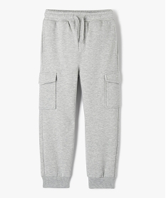 GEMO Pantalon de jogging molletonné avec poches à rabat garçon Gris