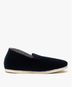 chaussons homme pantoufles unies a bords denteles bleuJ495901_1