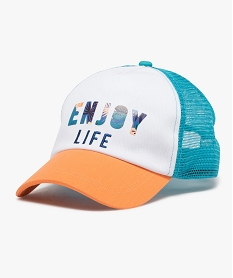 GEMO Casquette en maille ajourée et inscription colorée garçon Orange