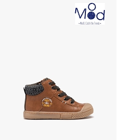 GEMO Baskets bébé garçon mid-cut à col chaussette - MOD8 marron standard