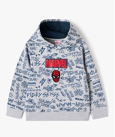 GEMO Sweat à capuche avec motif Spiderman garçon - Marvel gris standard