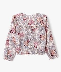 GEMO Blouse à manches longues à motifs fleuris fille Rose