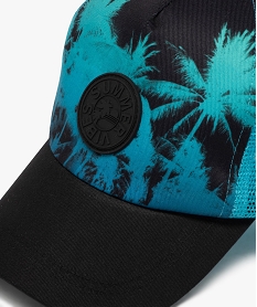 casquette en maille ajouree et motifs palmiers garcon bleuJ508201_2