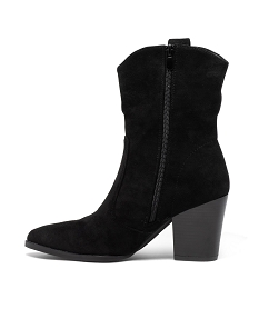 boots femme a talon unies en suedine style santiag noirJ508601_3
