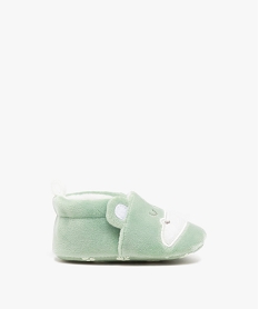 chaussons de naissance bebe garcon hippopotame en velours vertJ528801_1