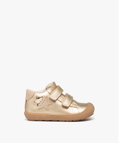 GEMO Chaussures premiers pas bébé fille à scratch effet doré avec étoile fantaisie dore