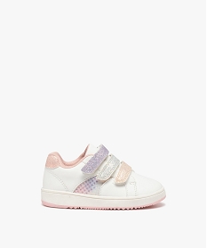 baskets bebe fille unie avec triple scratch a paillettes blanc baskets et tennisJ532201_1