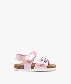 GEMO Sandales bébé fille à scratch et à boucle rose standard