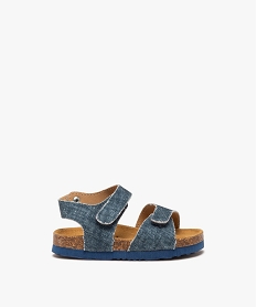 sandales bebe garcon en toile effet denim avec double scratch bleuJ533801_1