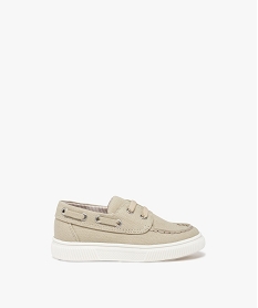 GEMO Chaussures bateau bébé garçon unies en toile beige standard