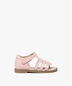 GEMO Sandales bébé fille unies et vernies à scratch rose standard