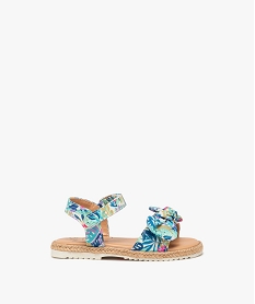 GEMO Sandales bébé fille à scratch et noeud fantaisie à motifs coloris assortis
