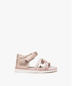 GEMO Sandales bébé file à brides fantaisie et talon fermé rose standard