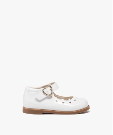 GEMO Ballerines bébé fille unies et dessus vernis avec coeurs fantaisie blanc standard