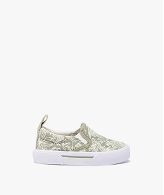 GEMO Tennis en toile sans lacets à imprimé tropical bébé garçon kaki standard