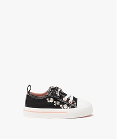 tennis en toile brodee a bout renforce bebe fille noir baskets et tennisJ538201_1