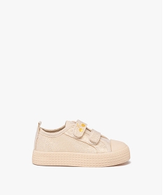 baskets fille en toile unie doree a semelle epaisse jaune baskets et tennisJ538701_1