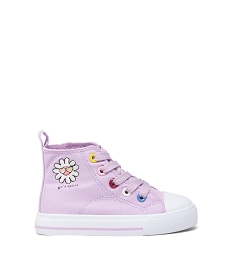 GEMO Tennis en toile montantes pastel avec broderie fille Violet