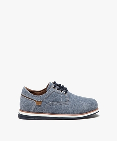 derbies garcon unis en toile avec semelle bicolore bleu chaussures bassesJ539801_1