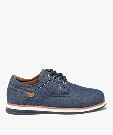 derbies garcon unis en toile avec semelle bicolore bleuJ539901_1