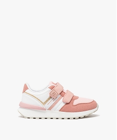 GEMO Baskets fille à semelle épaisse crantée et double scratch - Hobiz rose chine