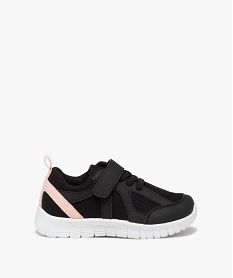 GEMO Baskets fille en mesh running avec ligne arrière contrastée noir standard