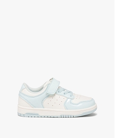 GEMO Baskets fille bicolores à scratch et lacets style rétro Blanc