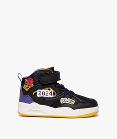 GEMO Baskets garçon mid-cut à scratch style dunk noir standard